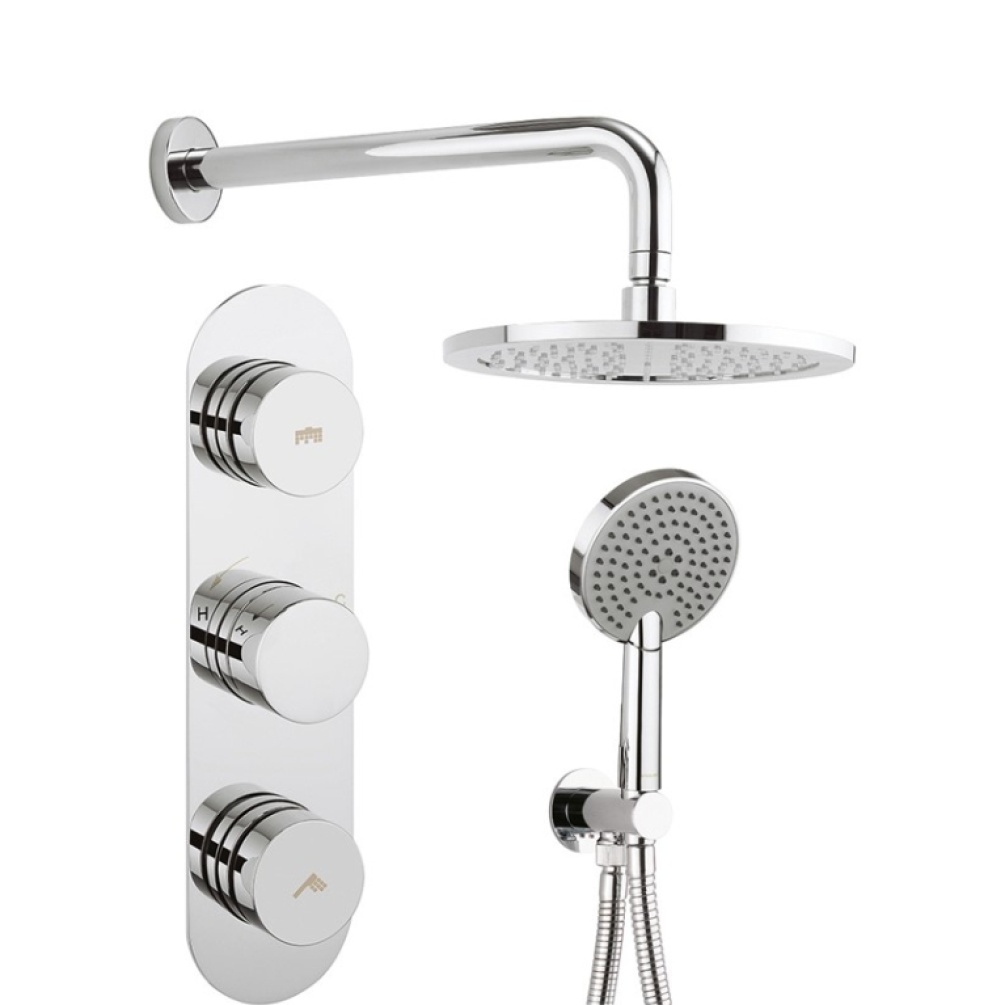 Product Cut out image of the Crosswater Dial 2 Outlet Shower Bundle with Ethos Handset